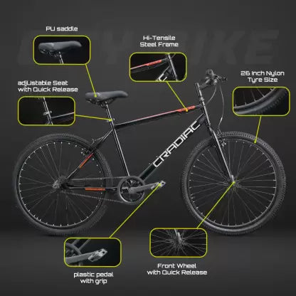 CRADIAC CITY X1 SINGLE SPEED 26 T Hybrid Cycle/City Bike  (Single Speed, Black) (OPEN BOX) CRADIAC CITY X1 SINGLE SPEED 26 T Hybrid Cycle/City Bike  (Single Speed, Black) (OPEN BOX)
